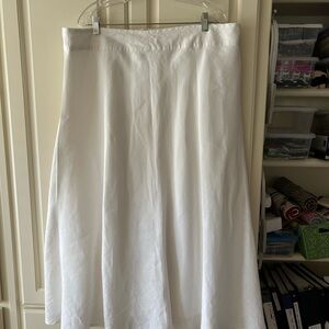 Linen midi skirt